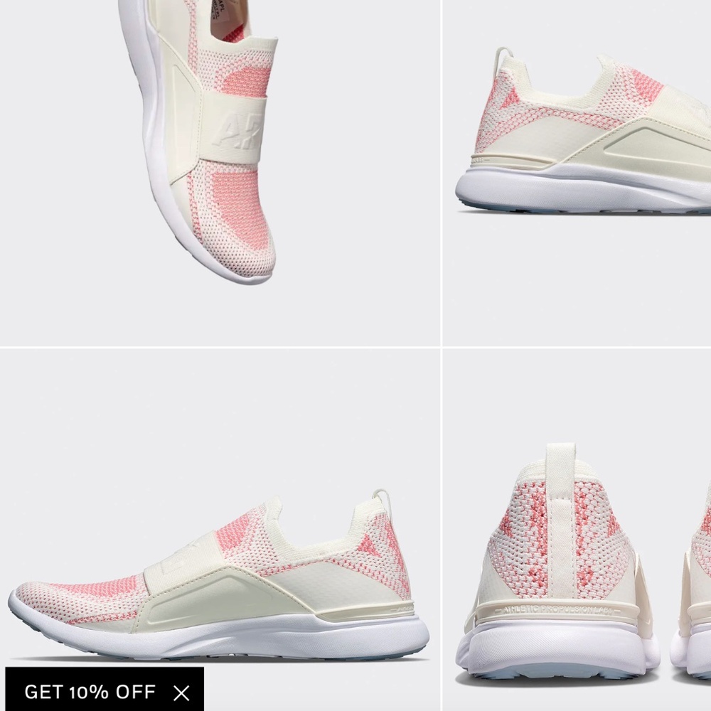 APL Women's TechLoom Bliss Ivory / Fire Coral / White 8.5 NWT